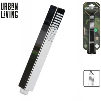 Preview: Douchette Étroite Carrée - Économie d‘Eau 40% & Anticalcaire - Design Moderne Argent - Installation Facile pour Bain Relaxant