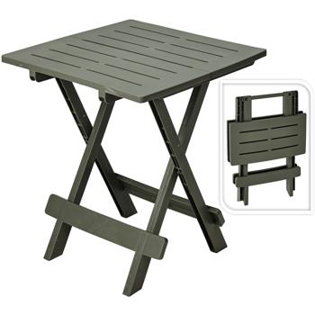 Preview: Table d‘appoint de Jardin Pliante Plastique - Résistante Intempéries - Idéale Balcon & Terrasse 45x43x50cm Verte - Gain de Place