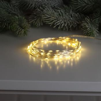 Preview: LED-Micro-Lichterkette 10m – 100 warmweisse LEDs, batteriebetrieben – für Innen & Aussen, flexibel, langlebig & stimmungsvoll–ideal für Deko & Garten