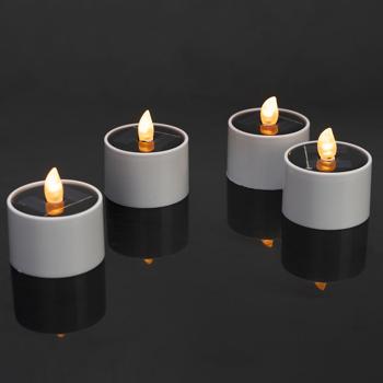 Preview: set of 16 solar LED tea lights - weatherproof (IP44), with twilight sensor & warm white light - cordless, energy-saving & ideal for garden, balcony & decoration