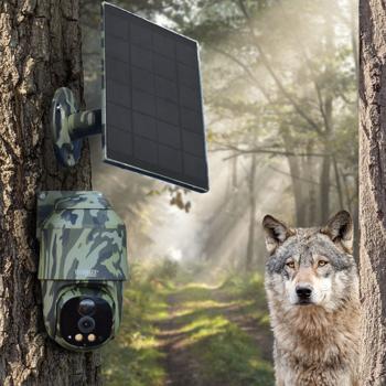 Caméra de surveillance 4G PanTilt Dome - Panneau solaire, alarme, vision nocturne couleur, détection PIR, audio 2-voies - Full HD, IP65