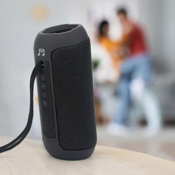 Preview: Haut-parleur Bluetooth Portable Noir - Musique & Appels - Radio FM Intégrée - USB-C - 10H Autonomie - TWS - MicroSD - Aux-In - 2x 5W