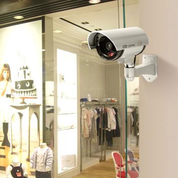 Preview: Realistische Überwachungskamera Attrappe: Signal-LED, Dummy, Grau, 17x21x8cm – Einfache Montage, abschreckende Wirkung für mehr Sicherheit