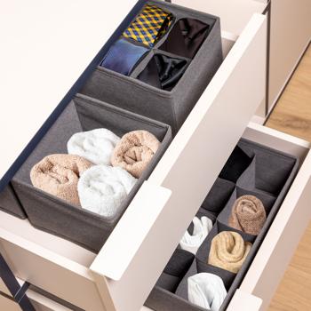 Preview: Organizzatore per cassetti, set di 4, grigio