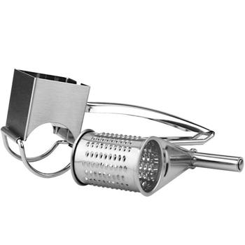 Preview: Grattugia manuale per formaggio e cucina in acciaio inox, incl. 4 accessori