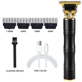 Preview: Regolabarba e tagliacapelli professionale senza fili, regolabarba, rasoio da barbiere, rifinitore di precisione, 5W, incl. 5 accessori, nero/oro