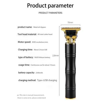 Preview: Regolabarba e tagliacapelli professionale senza fili, regolabarba, rasoio da barbiere, rifinitore di precisione, 5W, incl. 5 accessori, nero/oro