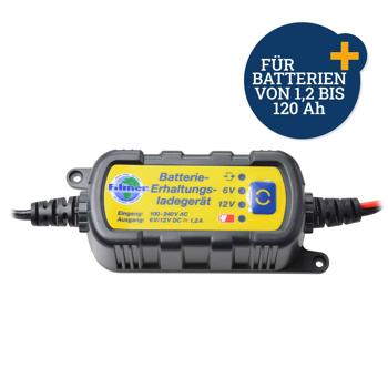Preview: 6V/12V car battery trickle charger - With 2 test programs for starter & alternator, reliable battery maintenance