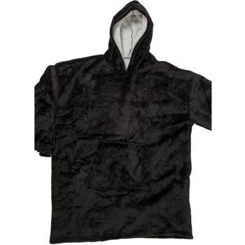 Preview: XXL blanket with sleeves and hood: black, 700g, belly pocket - blanket sweater, blanket hoodie, fluffy, comfortable to wear Preview: XXL blanket with sleeves and hood: black, 700g, belly pocket - blanket sweater, blanket hoodie, fluffy, comfortable to wear