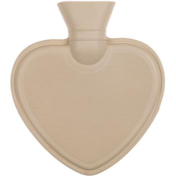 Preview: Felt hot water bottle in heart shape, 600ml, brown/grey