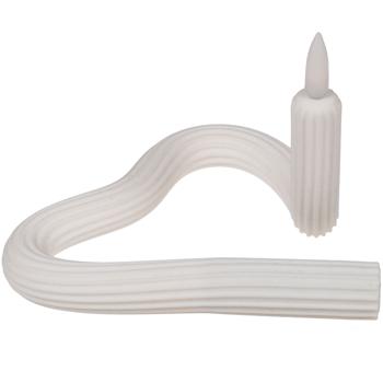 Preview: Flexible LED-Kerze weiss - Täuschend echter Flackereffekt - Akkubetrieb mit USB-C - Silikon formbar - Sicher, rauchfrei & geruchsneutral - 41x1.8cm warmweiss