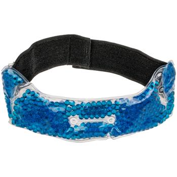 Preview: Compresse froid-chaud pour la tête - Soulagement migraine, maux de tête, tensions musculaires - Gel bleu réutilisable - Bandeau élastique adaptable, 32x9.5cm