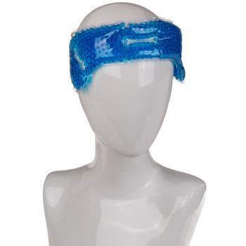 Preview: Compresse froid-chaud pour la tête - Soulagement migraine, maux de tête, tensions musculaires - Gel bleu réutilisable - Bandeau élastique adaptable, 32x9.5cm