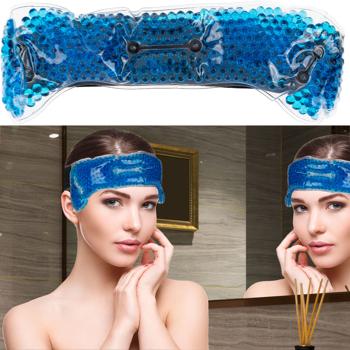 Preview: set di 2 compresse per la testa fredde/calde con riempimento in gel, blu