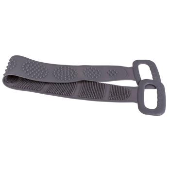 Preview: Wellness back brush with 2 handles, gray, soothing massage & gentle cleansing for your skin - relaxed shower experience