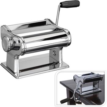 Preview: Edelstahl Pastamaschine: 9 Stärken - Für Spaghetti, Fettuccine, Lasagne - inkl. Tischhalterung - Frische Pasta wie vom Italiener