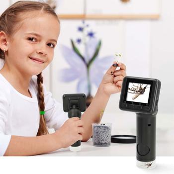Preview: Digitales Mikroskop mit LCD Display & LED Licht, schwarz – Handmikroskop für scharfe Foto-Video Aufnahmen, Micro SD Card Slot Preview: Digitales Mikroskop mit LCD Display & LED Licht, schwarz – Handmikroskop für scharfe Foto-Video Aufnahmen, Micro SD Card Slot
