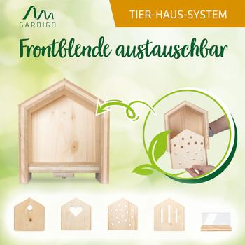 Preview: 2er-Set Nachhaltiges Fichtenholz Vogel-Futterhaus mit Sitzstange - in einer sozialen Einrichtung handgefertigt -Für langanhaltende Freude