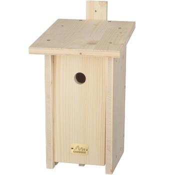 Preview: 2er Nistkasten-Bausatz Fichtenholz - Sicherer Brutplatz Garten, wetterfest & extra tief - Meisenarten - 15mm Wände - Einfache Reinigung - Made in Germany