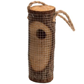 Preview: Mangiatoia per uccelli in legno naturale FSC, 20 x Ø8cm