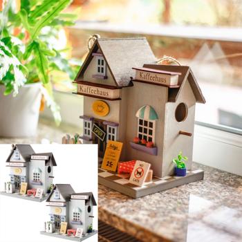 set of 2 nesting aids in coffee house look made of wood, with loving details