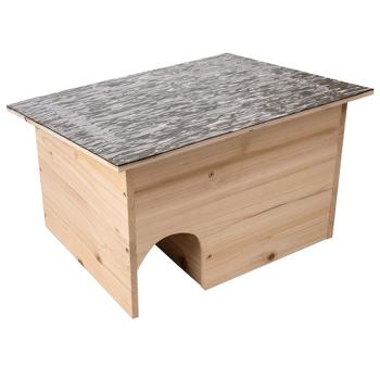 Preview: Igelhaus Bausatz aus Holz mit Igelfutter – Witterungsbeständiges Winterquartier & Sommerunterschlupf – Ganzjährige Hilfe für Igel im Garten