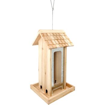 Preview: 2er-Set XL-Vogelhaus aus Tannenholz - Aufhängbar, witterungsbeständig mit Plexiglas - 37.5x19x17.5 cm – Vogelfutterstelle für Garten