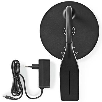 Preview: Lampada da tavolo a LED dimmerabile con caricatore Qi, 15W, nero - Ricarica wireless e luce flessibile per la vostra postazione di lavoro