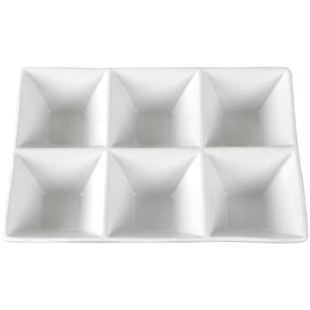 Preview: 2er-Set Snackschale mit 6 Fächern, weiss