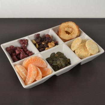 Preview: 2er-Set Snackschale mit 6 Fächern, weiss