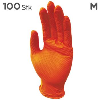 Preview: Nitrile rubber gloves with diamond structure, 100 pcs, size M, orange