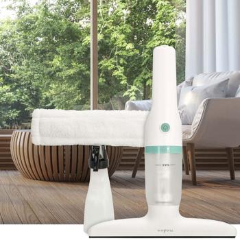 Preview: Aspirapolvere a batteria per finestre con tergipavimento di 28 cm di larghezza, bianco verde, 12 W - incluso set di spruzzatori da 350 ml con tergicristallo in microfibra per una pulizia dei vetri senza striature