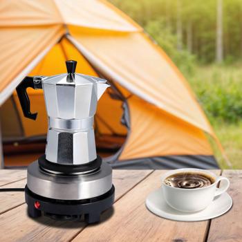 Preview: Compact electric mini single hotplate, Ø 10 cm, 500 watts, ideal for camping, student apartments & small kitchens, fast heating, space-saving