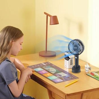 Preview: Flexible 2in1 hand & table fan (black): Battery & USB operation, 3 levels for optimum cooling, compact, portable & ideal for office, travel & home