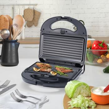 Preview: Versatile 3in1 multi-grill: contact grill, sandwich maker & waffle iron in one appliance, (800 W), removable plates, non-stick coating
