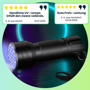 Preview: Multifunktionale 2in1 UV-Taschenlampe und Geldschein-/Ausweisprüfer, 21 LEDs, Batteriebetrieb, Für Echtheitsprüfung & Beleuchtung Preview: Multifunktionale 2in1 UV-Taschenlampe und Geldschein-/Ausweisprüfer, 21 LEDs, Batteriebetrieb, Für Echtheitsprüfung & Beleuchtung