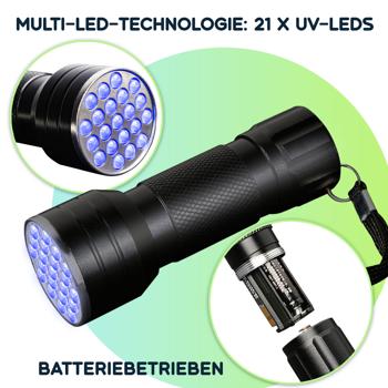 Preview: Multifunktionale 2in1 UV-Taschenlampe und Geldschein-/Ausweisprüfer, 21 LEDs, Batteriebetrieb, Für Echtheitsprüfung & Beleuchtung Preview: Multifunktionale 2in1 UV-Taschenlampe und Geldschein-/Ausweisprüfer, 21 LEDs, Batteriebetrieb, Für Echtheitsprüfung & Beleuchtung