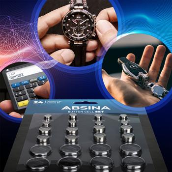 Preview: Jeu de piles boutons, lithium & alcalines, 24 pièces, 8 types