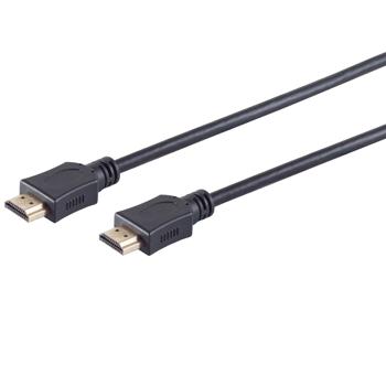 Preview: Câble HDMI Haute Vitesse UHD Noir 1m - Contacts Plaqués Or, Canal Ethernet - Blindage Triple, Résolution 4K (60Hz), HDR10, HLG - 18Gbit/s