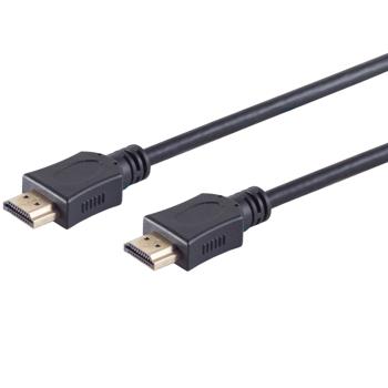 Preview: Lot de 2 Câbles HDMI High Speed UHD - Contacts Plaqués Or & Triple Blindage - Ethernet, 4K/60Hz, 18Gbit/s - Idéal TV, Projecteur, Console - 1.5m Noir