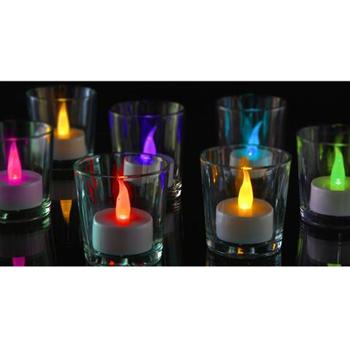 Preview: Flackerndes LED-Teelicht 8er-Set - Sanfter Farbwechsel & 6h Timerfunktion - Ø 4cm, batteriebetrieben mit CR2032 - Ideal für sichere Dekoration Herbst, Winter, Weihnachten & Partys