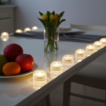 8er-Set LED-Teelicht - Wasserdicht IP68, warmweiss, Ø 3cm für Deko in Pools & Bädern - Flammenlos, batteriebetrieben inkl. Batterien