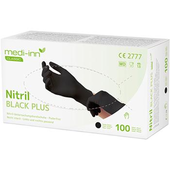 Gants jetables en nitrile M noirs – sans poudre, sans latex & bien tolérés par les personnes allergiques pour le médical, la cuisine & l’artisanat – 100 pcs – résistants à la déchirure & avec structure de grip