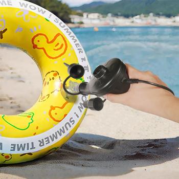 Preview: Practical electric air pump with 3 air nozzles and compressor, 12 V / 230 V, 50 W, for quickly inflating balls, inflatable boats and air mattresses