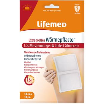Preview: set of 5 XL heat plasters against tension & pain, white - 16h long-lasting, soothing heat, 19 x 13cm