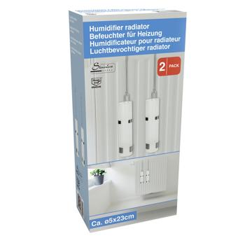 Preview: Heizkörper Luftbefeuchter 2er-Set - Optimales Raumklima ohne Energieverbrauch - Wasserverdunster mit Haken für alle Heizkörper (Ø 5 x 23 cm)