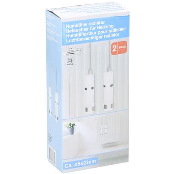 Preview: Heizkörper Luftbefeuchter 2er-Set - Optimales Raumklima ohne Energieverbrauch - Wasserverdunster mit Haken für alle Heizkörper (Ø 5 x 23 cm)