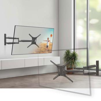 Preview: Robust, universal TV wall mount, 13-86“, up to 60 kg, easy installation, fully movable, made of ABS and steel