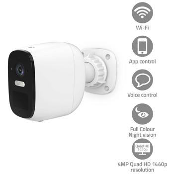 Preview: Caméra de Surveillance Sans Fil - Extérieure Sécurité Maison - 4MP Quad HD 1440p- IP66 - Vision Nocturne Couleur - Grand Angle 120°