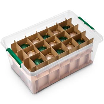 Preview: Set of 2 storage boxes for Christmas baubles with 30 compartments